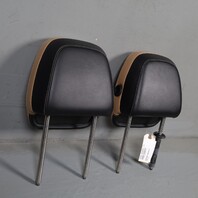 2011-2018 Porsche Cayenne Seat Headrest Front Rear Set Black / Beige OEM