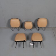 2011-2018 Porsche Cayenne Seat Headrest Front Rear Set Black / Beige OEM