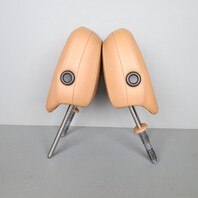 2011-2018 Porsche Cayenne 958 Front Seat Headrest Pair Set Left Right Cognac OEM