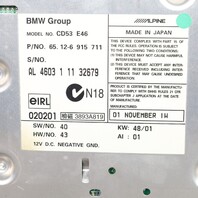 2002-2003 BMW 325i 330i M3 AM FM Radio Business CD Player OEM 65126915711