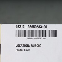1997-2002 Porsche Boxster 986 Left Rear Fender Liner Heat Shield OEM
