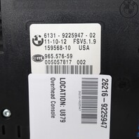 2007-2013 BMW X5 X6 Overhead Sunroof Switch Dome Light Lamp OEM