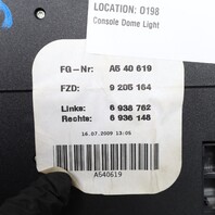 2013-2015 BMW X1 Sunroof Switch Light Overhead Console 61319225516 OEM