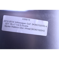 2012-2014 Volkswagen Golf GTI 18 x 7 1/2 6 Double Spoke Watkins Glen Wheel 5K0601025AG OEM