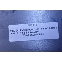 2012-2014 Volkswagen Golf GTI 18 x 7.5 5 Spoke Alloy Wheel 5K0601025H OEM Used