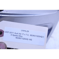 2007 2008 Audi A4 Wheel 17 x 7.5 Rim 5 Spoke 8E0601025AQ OEM