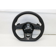 2020 Audi A4 B9 Steering Wheel Flat Bottom S-Line Damaged Leather OEM