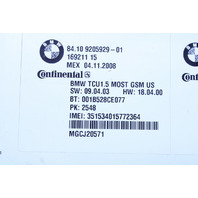 BMW 328i 128i 550i 650i 750i X5 Bluetooth Telematics Module 84109205929 OEM
