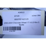 2000-2004 Chevrolet Corvette Wheel 17 X 8.5 Rim 5 Spoke OEM
