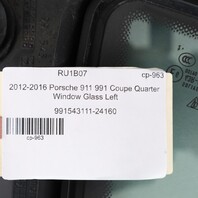 2012-2016 Porsche 911 991 Coupe Left Quarter Window Glass 99154311100 OEM Used