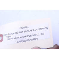 2000 Dodge Viper BORLA Exhaust Muffler Mufflers For Info