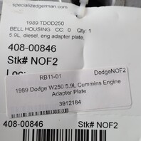 1989–1993 Dodge Ram 5.9L Cummins Adapter Plate 3912184 OEM Used