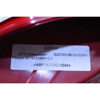 2012-2015 Volkswagen Passat Tail Light Right OEM