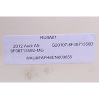 2012 Audi A5 Right Convertible Hinge 8F0871350D OEM