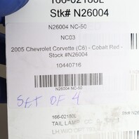 2005-2013 Chevrolet Corvette C6 Tail Light Set Right / Left OEM 10440716