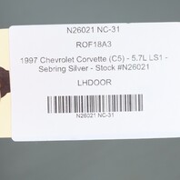 1997-2004 Corvette C5 Left Driver Door Shell Sebring Silver OEM 10329947