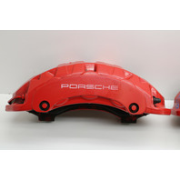 11-18 Porsche Cayenne Turbo / GTS Front Brake Calipers Brembo Red Pair OEM