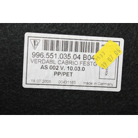 1999-2012 Porsche 911 996 997 Convertible Rear Top Shelf Tray Liner - 99755103501 OEM