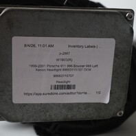 1999-2001 Porsche 911 996 Boxster 986 Left Xenon Headlight 99663115707 OEM