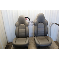 1999-2004 Porsche 911 Boxster Sport Seat Seats Pair Front Grey OEM
