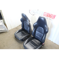 1999-2004 Porsche 911 Boxster Sport Seat Seats Pair Front Blue