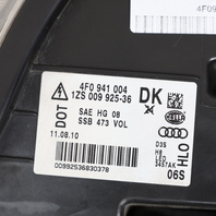 2009-2011 Audi A6 Right Headlight Xenon Adaptive 4F0941030DK OEM Used