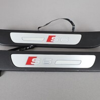 2013-2018 Audi S6 Illuminate Door Sill Entry Trim Set 4G0947405H OEM Used