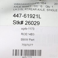 BMW 328i 335i 428i 435i Left Rear Axle Shaft CV Joint 33207597677 OEM