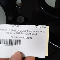 2009-2015 BMW 740i 750i Rear Wheel 19 X 9.5 Style 302 Rim BENT AS IS