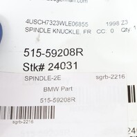 1996-2002 BMW Z3 Right Front Spindle Knuckle Hub 31211092080 OEM Used