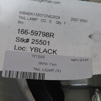 2006-2010 BMW 650i M6 Right Tail Light Lamp 63217465814 OEM Used