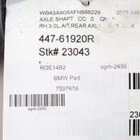 BMW 328i 335i 428i 435i Right Rear Axle Shaft CV Joint 33207597678 OEM Used