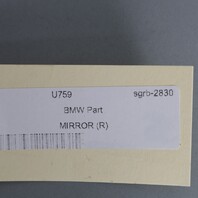 2008-2010 BMW 528i 535i 550i Right Door Mirror Space Grey 51167189626 OEM Used