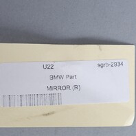 2013-2015 BMW 320i 328i 335i Door Mirror Right Side View Black OEM Used