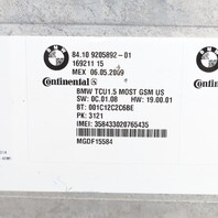 BMW 328i 128i 550i 650i 750i X5 Bluetooth Telematics Module 84109205892 OEM Used