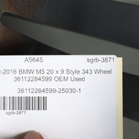 2012‑2016 BMW M5 F10 Style 343 20″ Front Alloy Wheel 36112284599 BENT AS IS