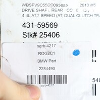 2012-2019 BMW M5 M6 Rear Drive Shaft Cardan 7 Speed DCT OEM