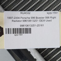 1997-2004 Porsche 911 996 Boxster 986 Right Radiator 99610613251 OEM Used