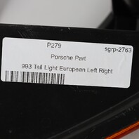 95-98 Porsche 911 993 Tail Light European Left Right Pair 99363140300 OEM Used