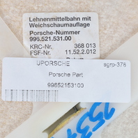 1999-2004 Porsche 911 Boxster Front Seat Backrest Cushion Graphite Grey OEM Used