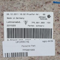 2011-2018 Porsche Cayenne Macan Front Seat Back Panel Black OEM Used