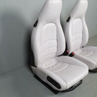 1995-1998 Porsche 911 993 Front Seats Marble Grey Leather Pair OEM Used