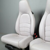 1995-1998 Porsche 911 993 Front Seats Marble Grey Leather Pair OEM Used