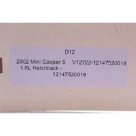 2002 Mini Cooper S 1.6L Hatchback Engine Computer Module ECU ECM DME 12147520019 OEM