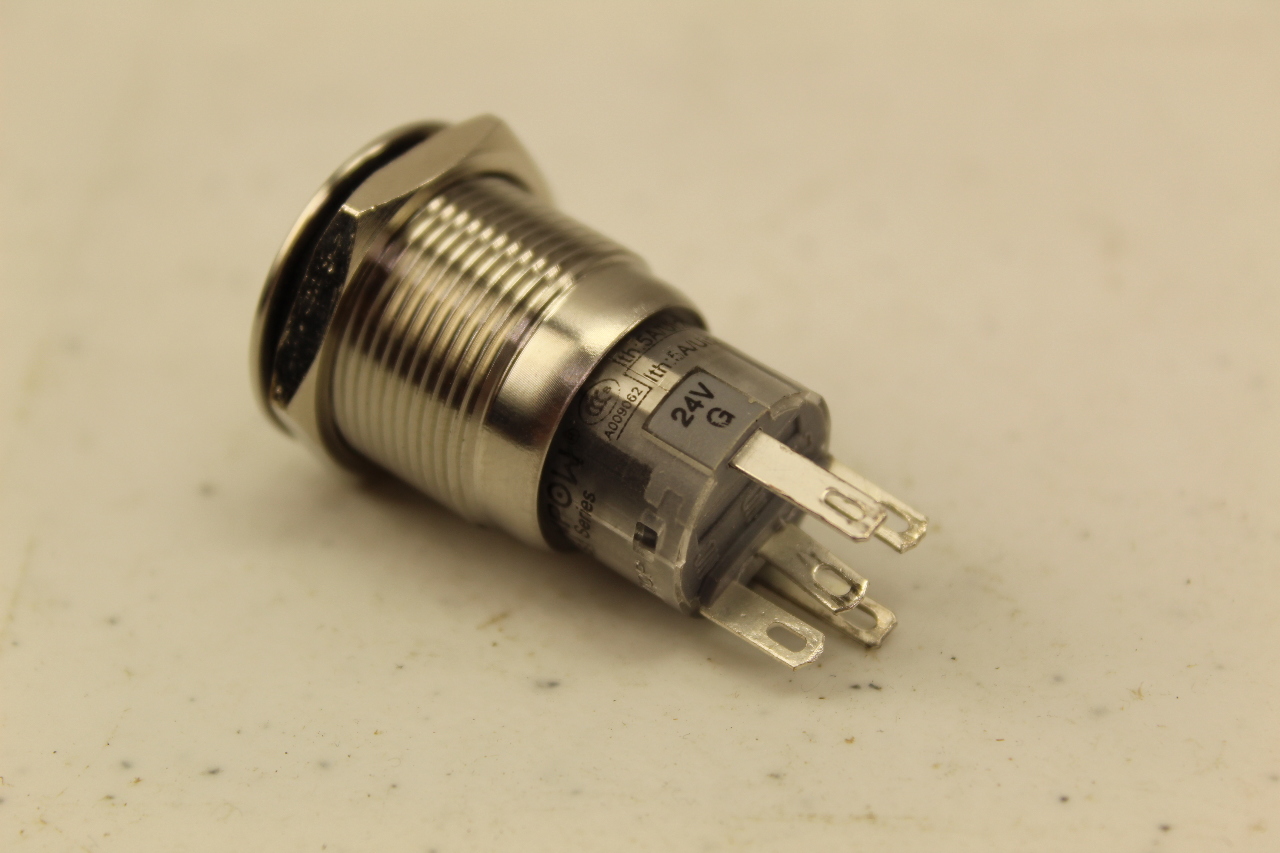 Onpow LAS1 A009062 24V 5A/UI: 250VAC Momentary Stainless Pushbutton ...