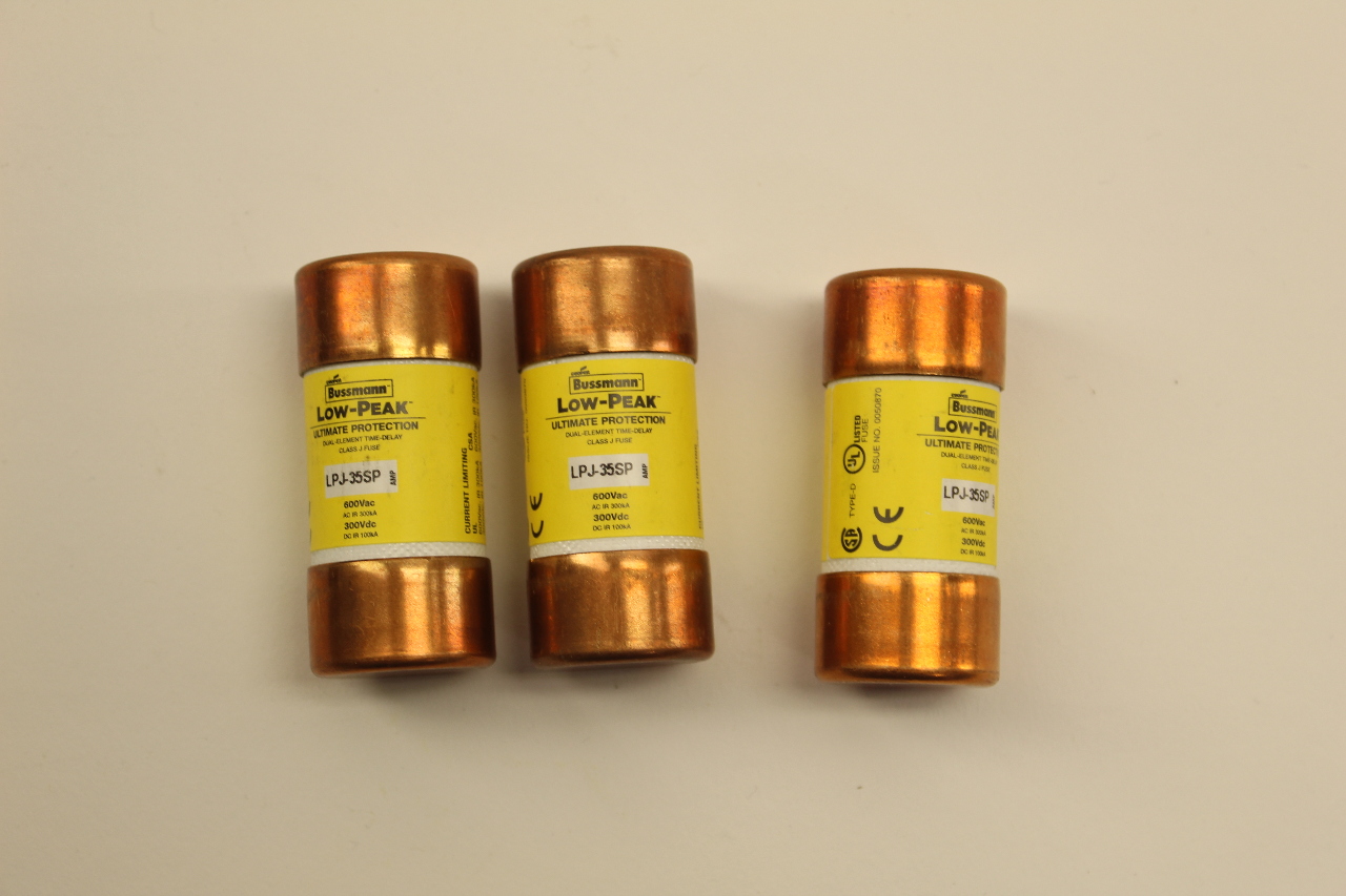 Cooper Bussmann LPJ35SP Low Peak Class J Fuse (lot of 3) New PLC