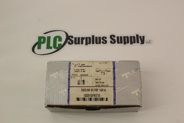 Duolok ISSD16FBT16 SS FBT 16x16 T Tube Fitting Stainless Steel New in Box