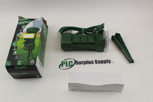 Kasonic Outdoor Power Stake 6 Outlet 24 Hour Timer New