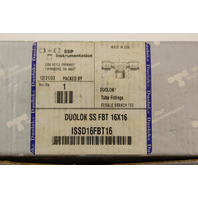 Duolok ISSD16FBT16 SS FBT 16x16 T Tube Fitting Stainless Steel New in Box