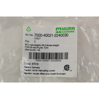 Murr Elektronik 7000-40021-2240030 M12 Male M12 Female New Sealed Bag